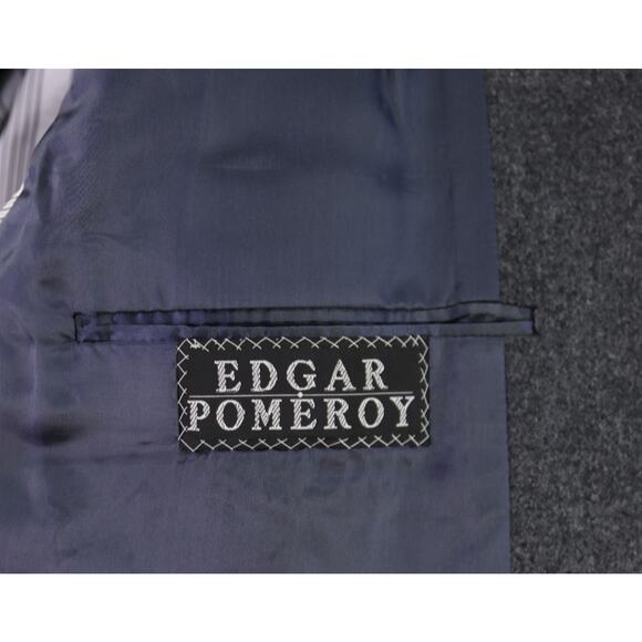 Edgar Pomeroy Bespoke Gray Cashmere Flannel Double Breasted Blazer 44XL - Picture 10 of 10